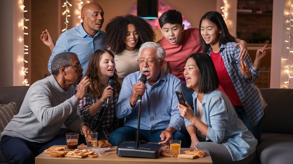 family singing fun together